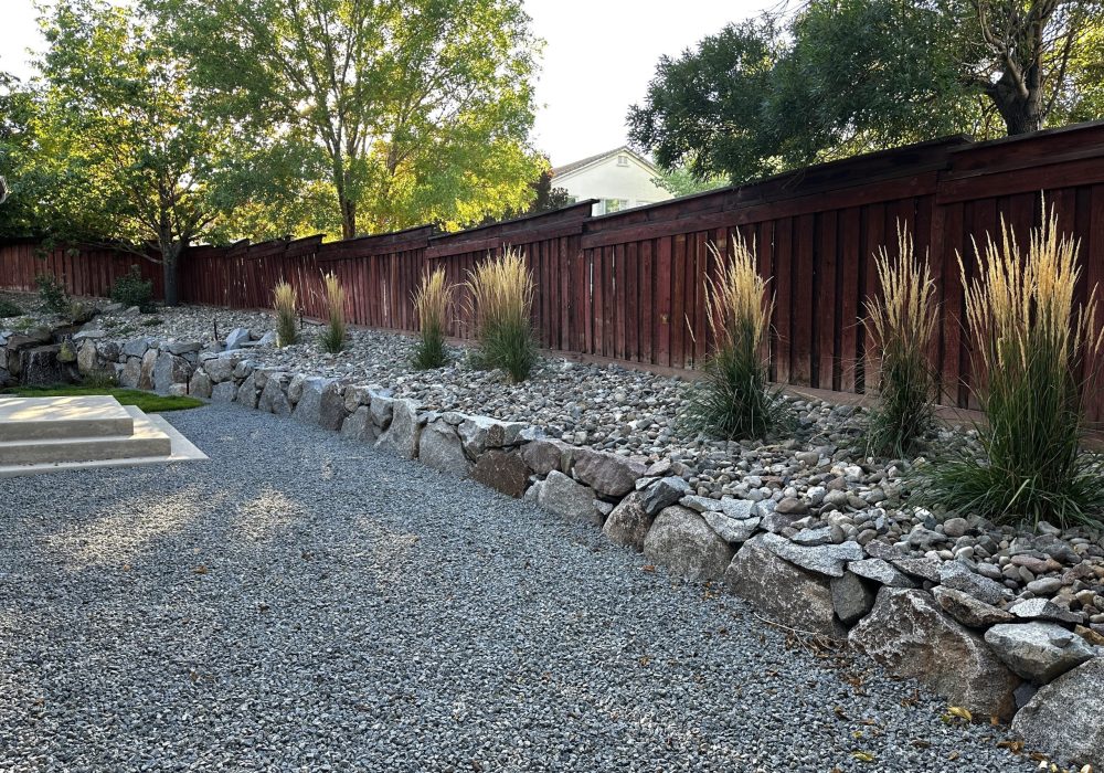 Low Rock Wall for planter bed